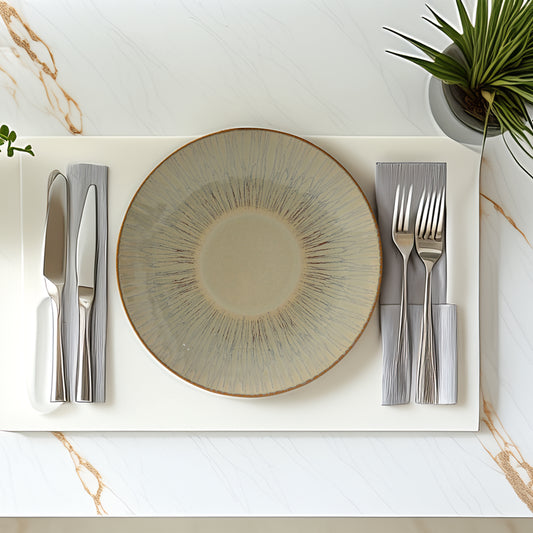 Mesa Agata Beige Half Plate 21 Cm Set of 6