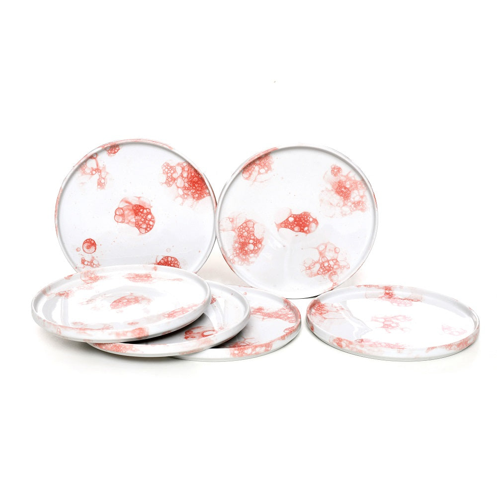 Tablejoy Edged Half Plate Set'6 Red