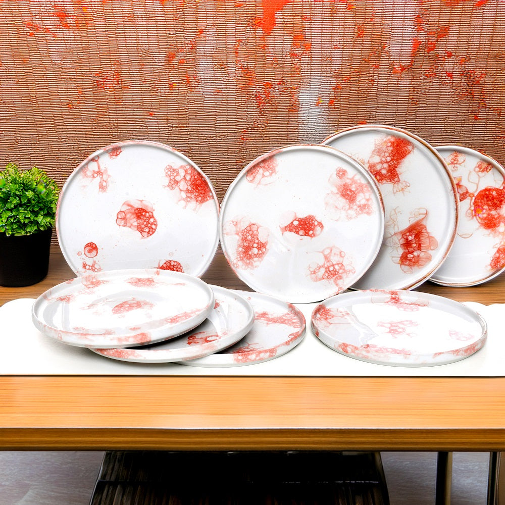 Tablejoy Edged Half Plate Set'6 Red