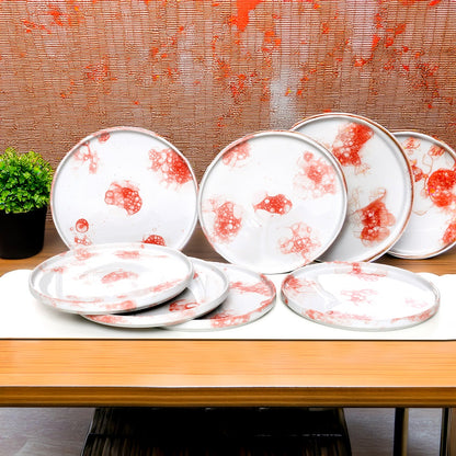 Tablejoy Edged Half Plate Set'6 Red