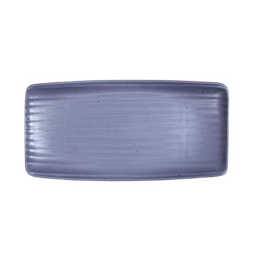 FUJITAKE PLATTER RECT 36X20CM ART CHARCOAL GRAY DOTTS  SET OF 2