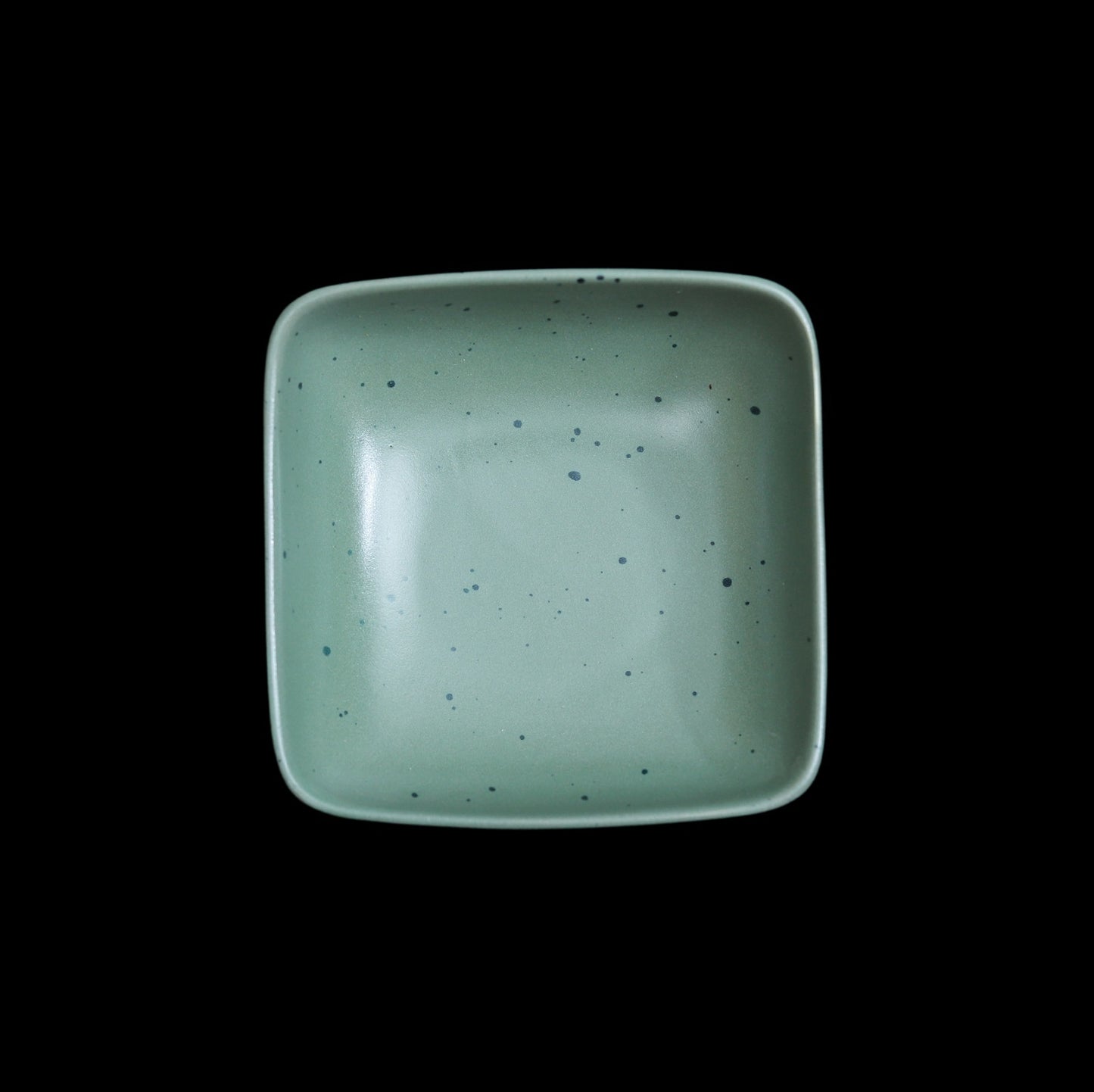 FUJITAKE PLATE VITAL SQUARE 20 CM MIST GREEN DOTTS SET OF 6