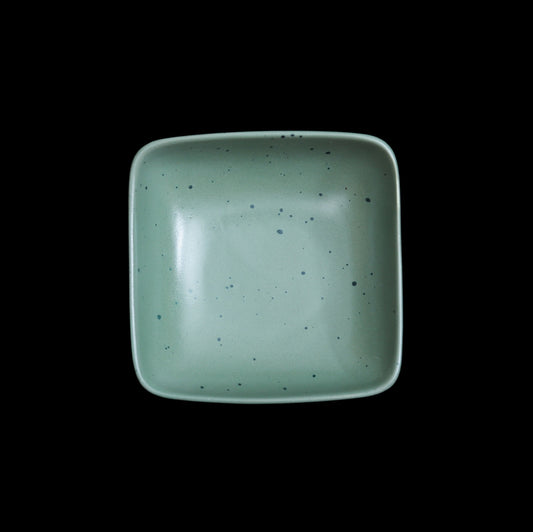 FUJITAKE PLATE VITAL SQUARE 20 CM MIST GREEN DOTTS SET OF 6
