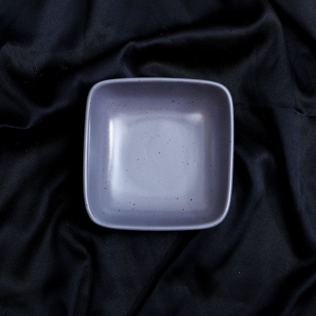 FUJITAKE BOWL VITAL SQUARE 12CM CHARCOAL GRAY DOTTS SET OF 6