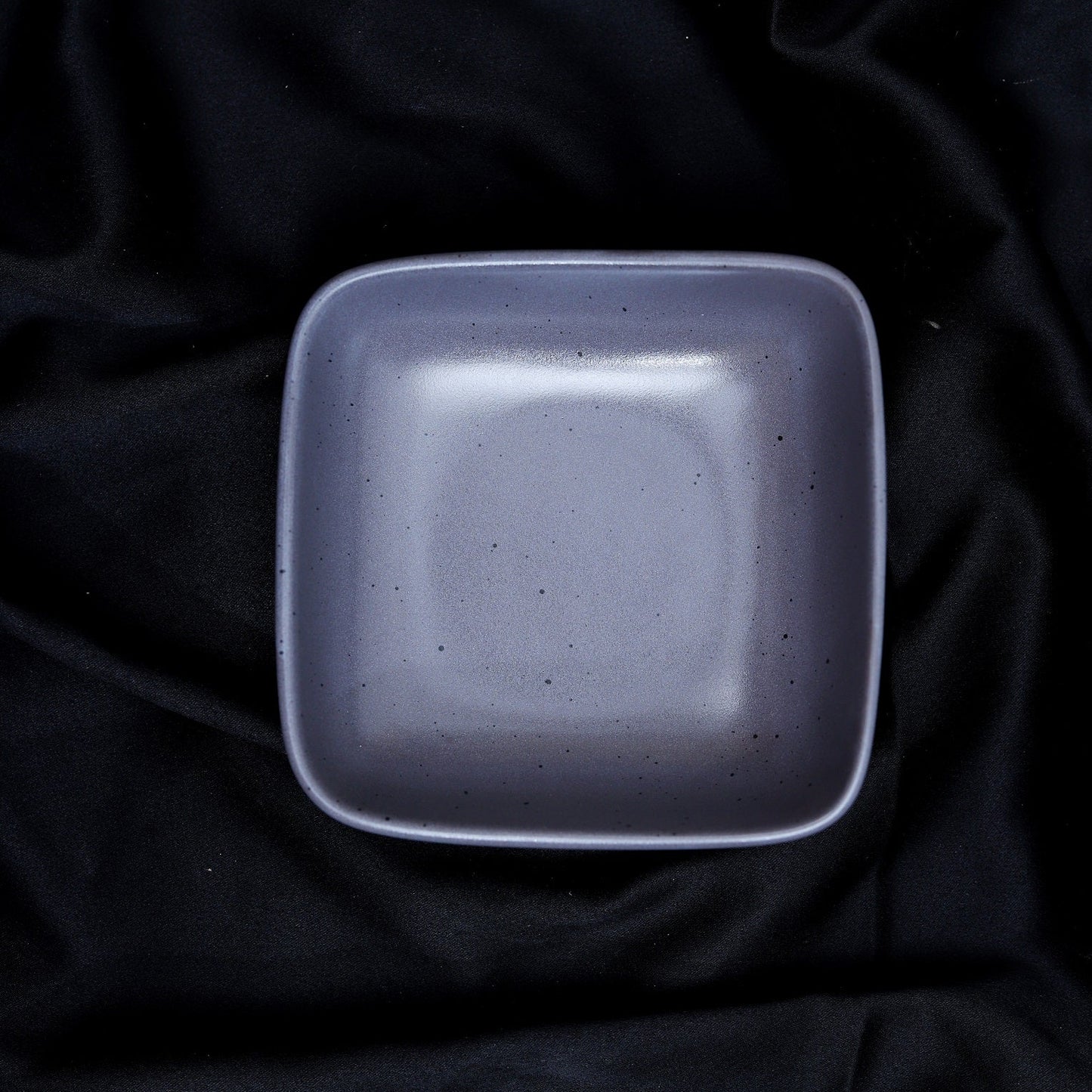 FUJITAKE BOWL VITAL SQUARE 12CM CHARCOAL GRAY DOTTS SET OF 6