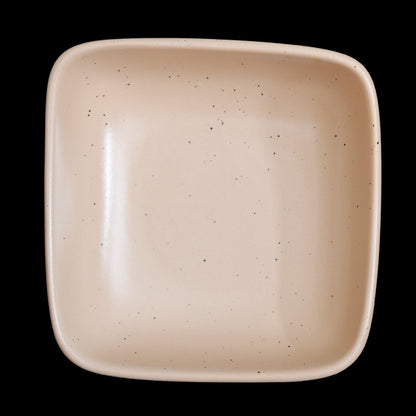 FUJITAKE BOWL VITAL SQUARE 10CM DARK SAND DOTTS SET OF 6