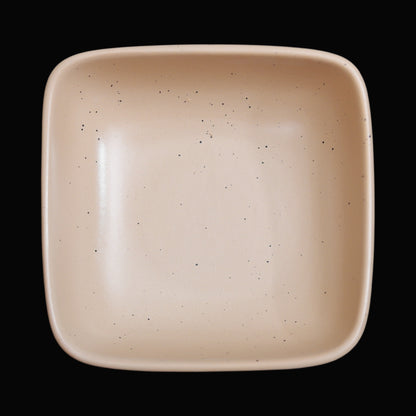 FUJITAKE BOWL VITAL SQUARE 10CM DARK SAND DOTTS SET OF 6