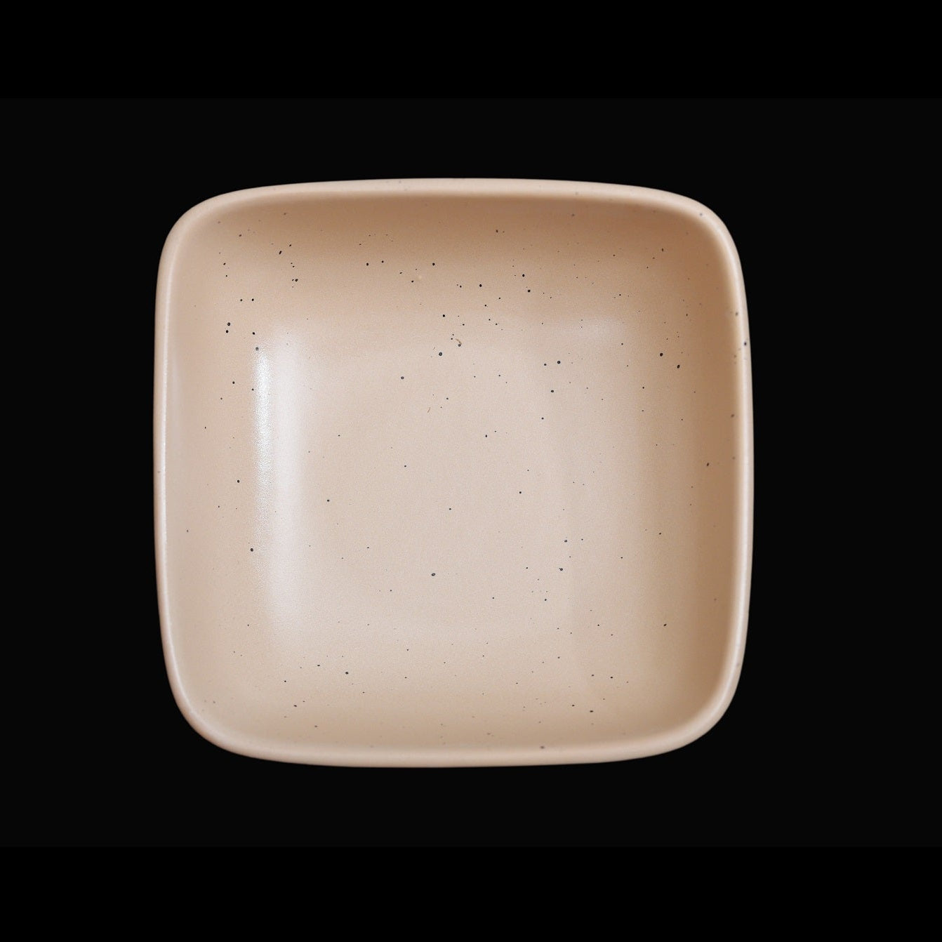 FUJITAKE BOWL VITAL SQUARE 10CM DARK SAND DOTTS SET OF 6