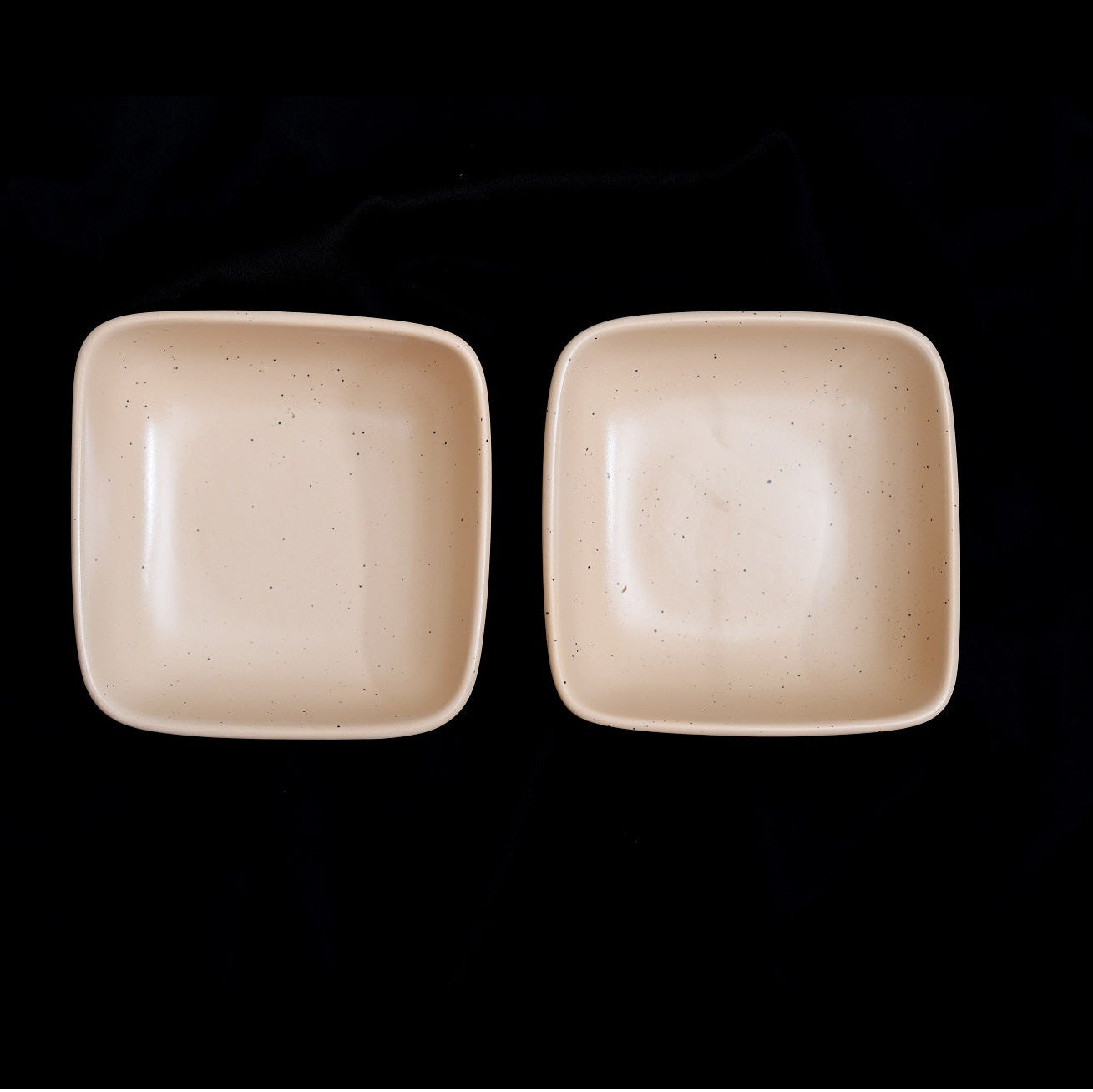 FUJITAKE BOWL VITAL SQUARE 12CM DARK SAND DOTTS SET OF 6