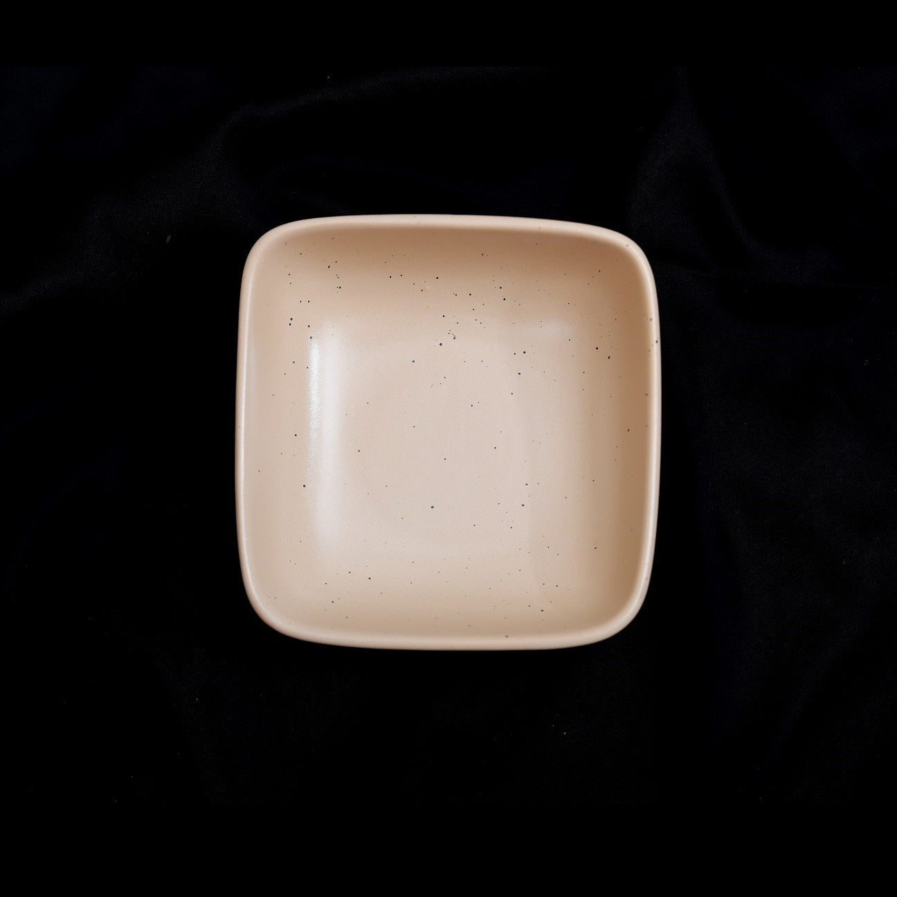 FUJITAKE BOWL VITAL SQUARE 10CM DARK SAND DOTTS SET OF 6