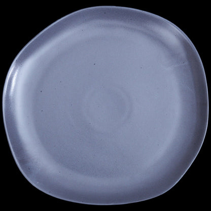 FUJITAKE FLATE PLATE 27CM ER CHARCOAL GRAY DOTTS SET OF 6