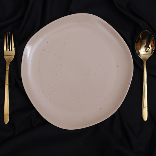 FUJITAKE FLATE PLATE 16CM ER DARK SAND DOTTS SET OF 6