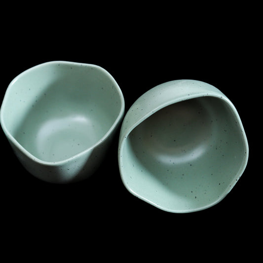 FUJITAKE BOWL NS 9.5CM/21CL ER MIST GREEN DOTTS SET OF 6