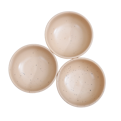 FUJITAKE BOWL NS PRIME 10CM LITE DARK SAND DOTTS SET OF 6