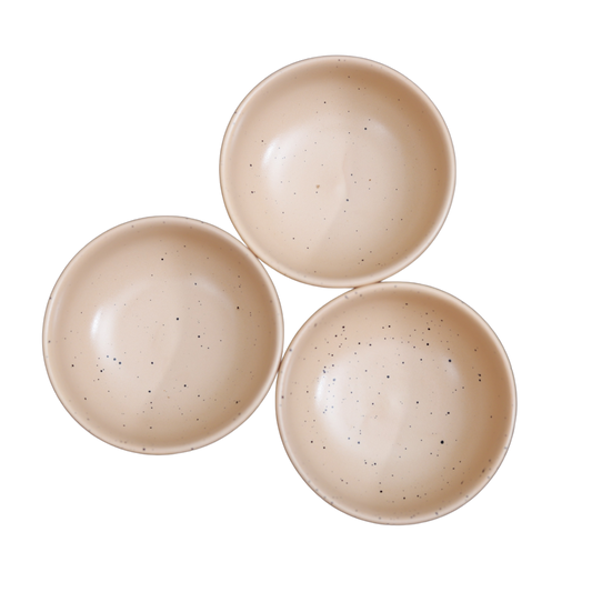 FUJITAKE BOWL NS PRIME 10CM LITE DARK SAND DOTTS SET OF 6