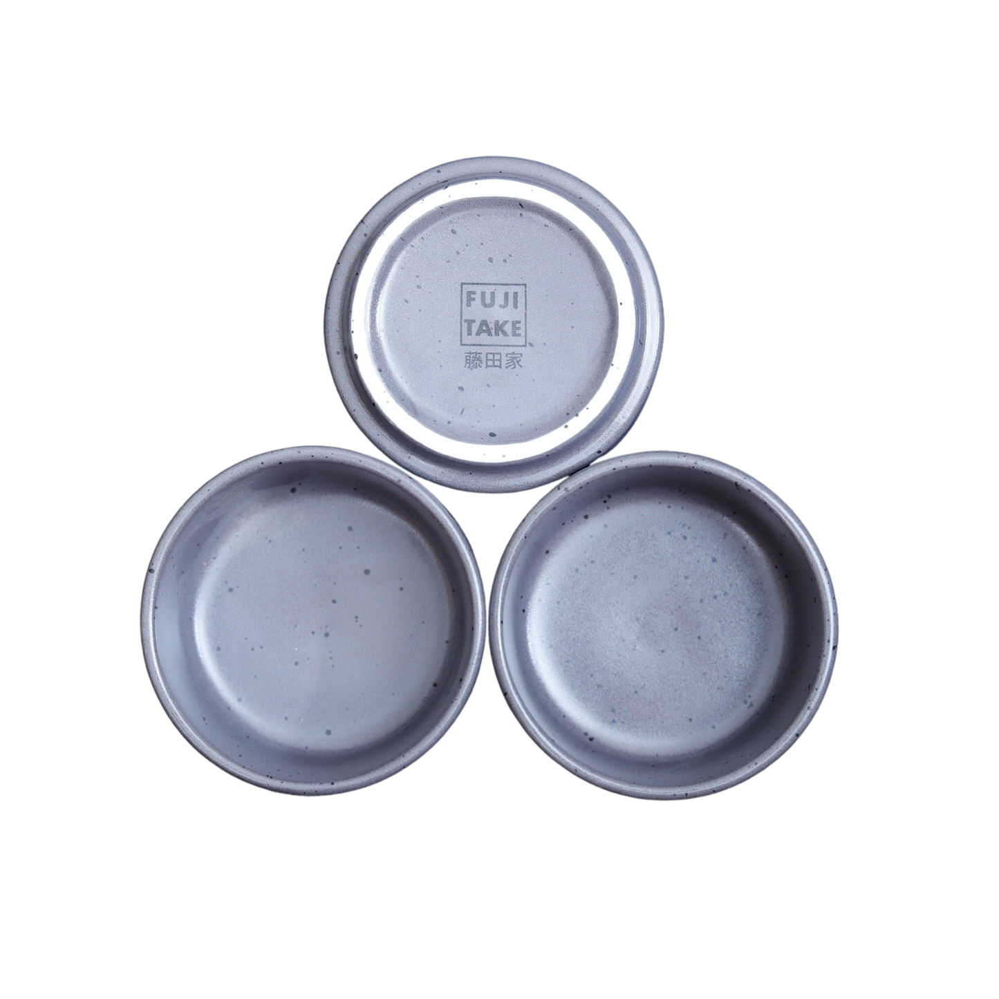 FUJITAKE BUTTER RAMEQUIN PRIME 7CM CHARCOAL GRAY DOTTS SET OF 2