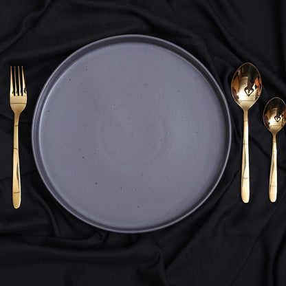 FUJITAKE SELAS STACKABLE PLATE 15CM CHARCOAL GRAY DOTTS SET OF 6