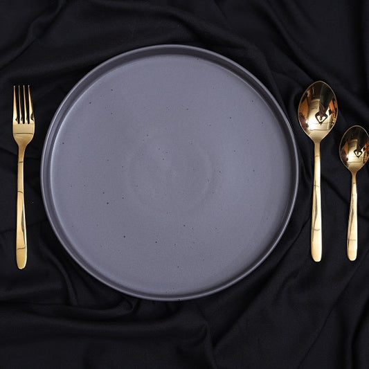 FUJITAKE SELAS STACKABLE PLATE 15CM CHARCOAL GRAY DOTTS SET OF 6