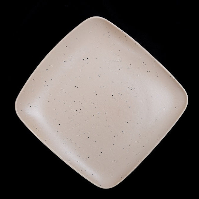 FUJITAKE PLATE VITAL SQUARE 20 CM DARK SAND DOTTS SET OF 6