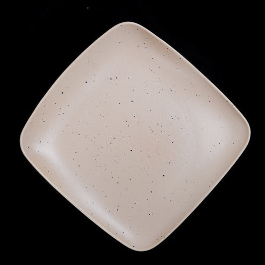 FUJITAKE PLATE VITAL SQUARE 20 CM DARK SAND DOTTS SET OF 6