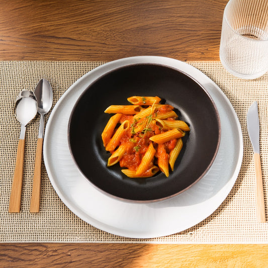 Mesa Brown Metallic Pasta Bowl 22 Cm