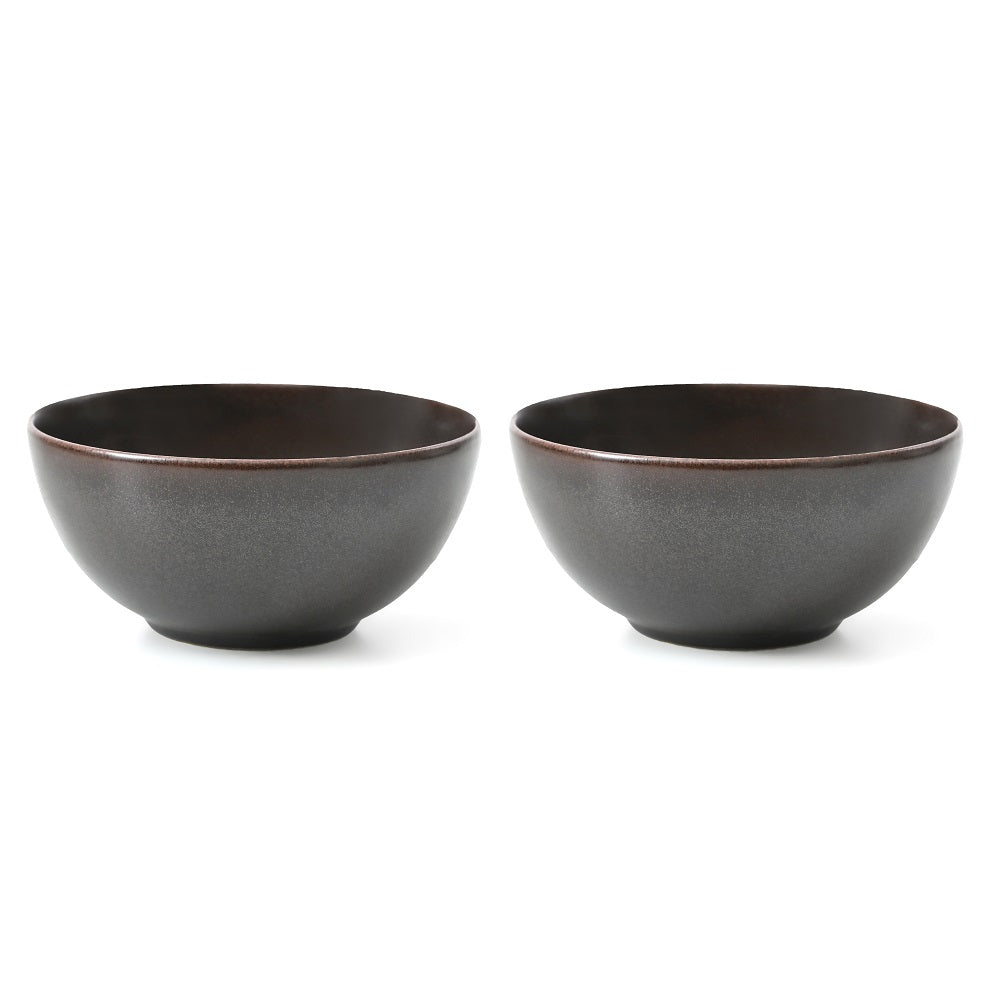 Mesa Brown Metallic Bowl 16 Cm Set of 2