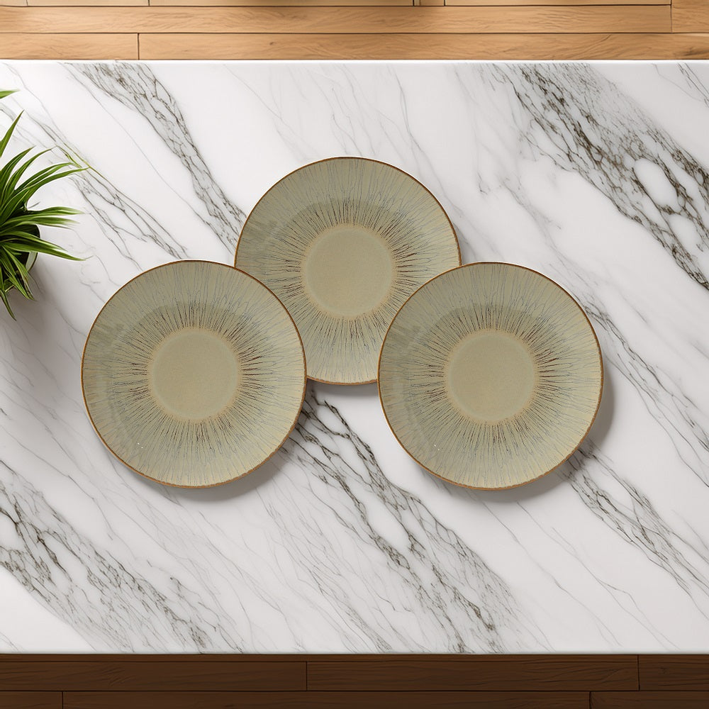 Mesa Agata Beige Dinner Plate -27 Cm Set of 3