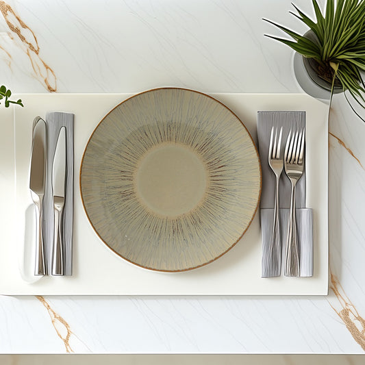 Mesa Agata Beige Dinner Plate -27 Cm Set of 3