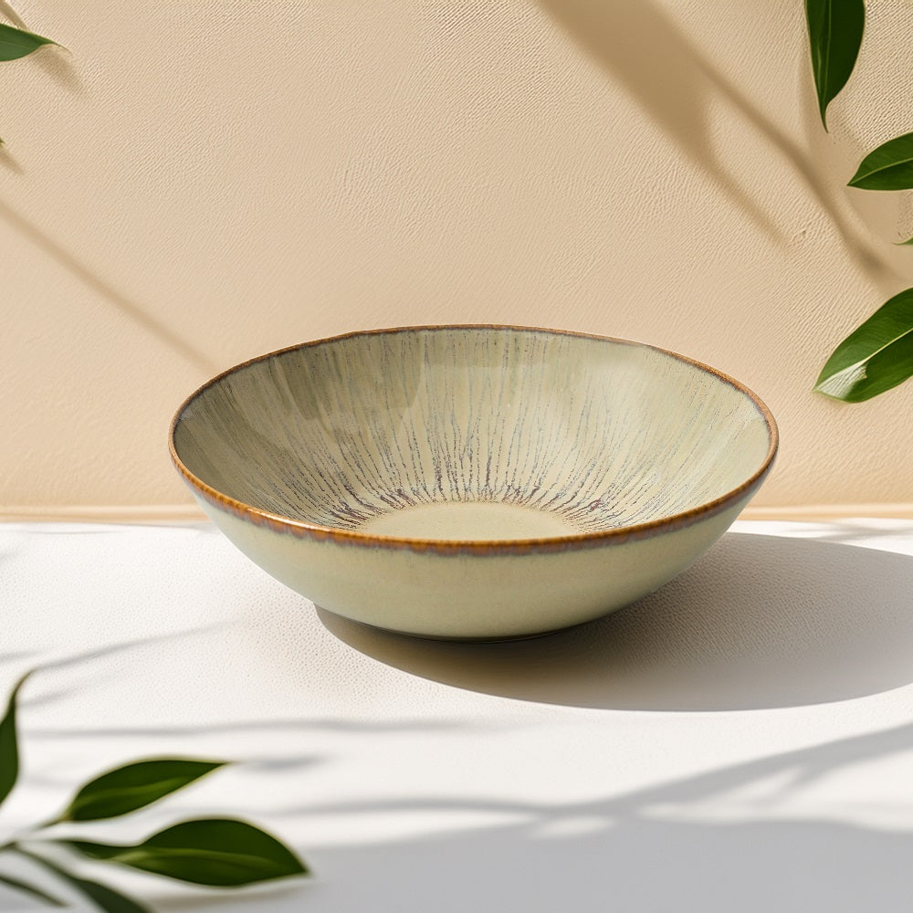 Mesa Agata Beige Pasta Bowl 22 Cm