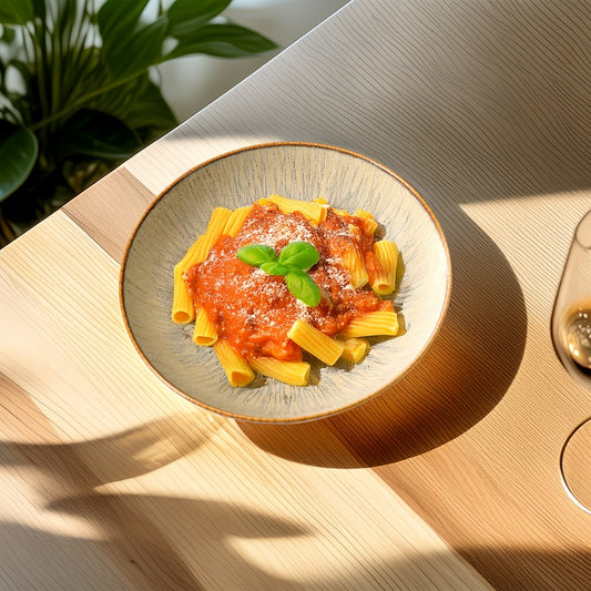 Mesa Agata Beige Pasta Bowl 22 Cm