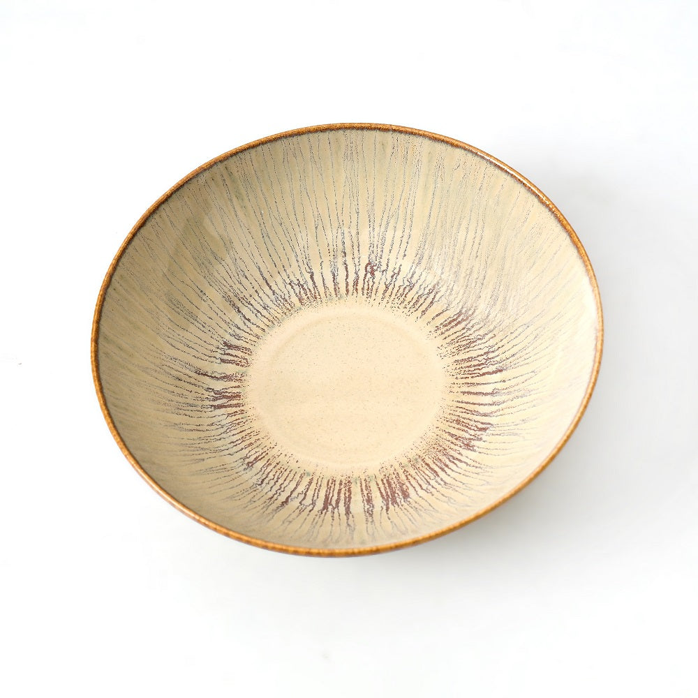 Mesa Agata Beige Pasta Bowl 22 Cm
