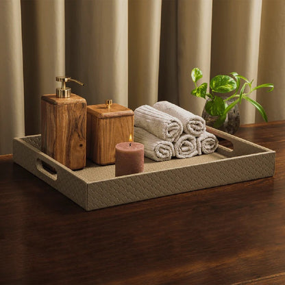 Three Sixty Leather Entwine Large Tray