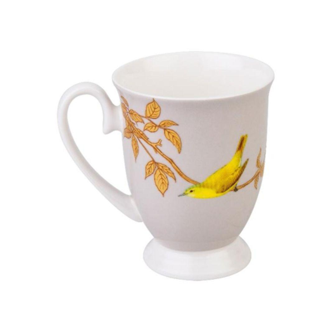 STECHCOL COFFEE/MILK MUG QUETZAL BIRD FAWN SET 2