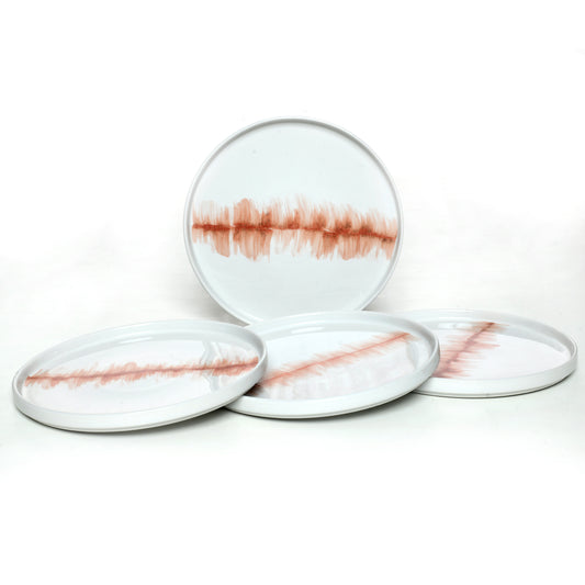 Tablejoy Edged Dinner Plate Set'4 Red