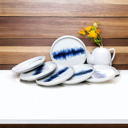 Tablejoy Edged Cannapes Plate Set'6 Blue