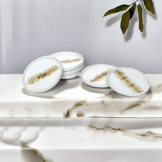 Tablejoy Edged Cannapes Plate Set'6 Olive
