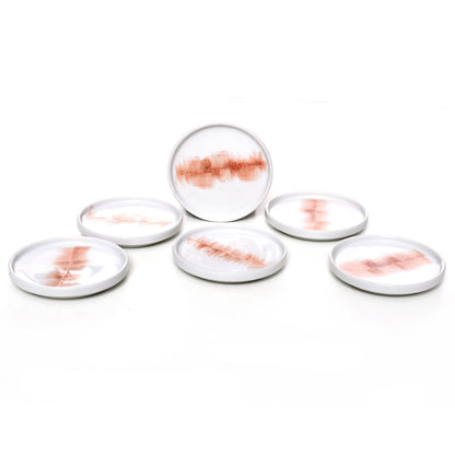Tablejoy Edged Cannapes Plate Set'6 Red