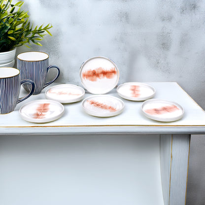 Tablejoy Edged Cannapes Plate Set'6 Red