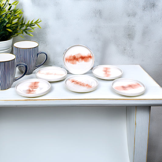 Tablejoy Edged Cannapes Plate Set'6 Red