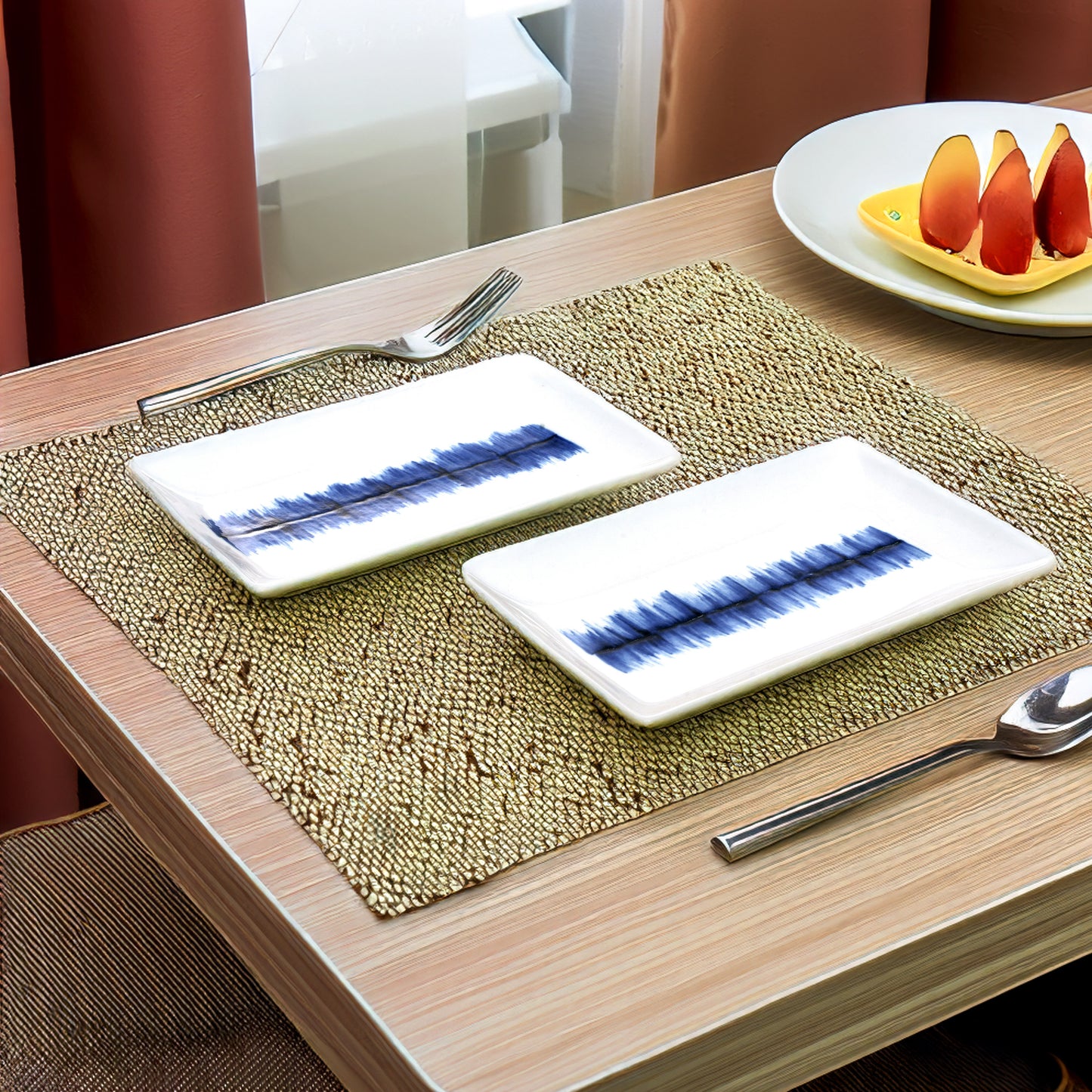 Tablejoy Rect. Serving Platter (S) Set'2 Blue