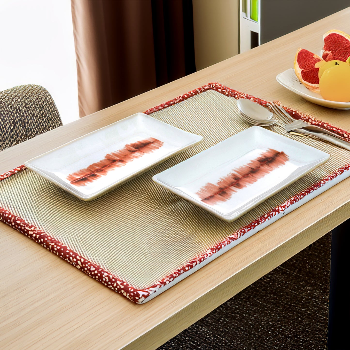 Tablejoy Rect. Serving Platter (S) Set'2 Red