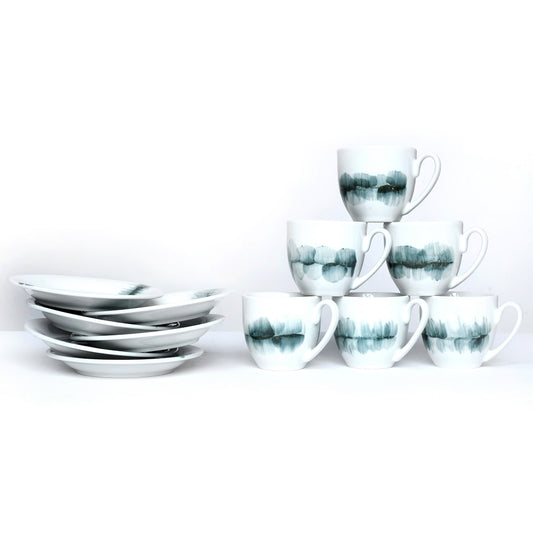 Tablejoy 6 Cups & 6 Saucer Set'12 Blk