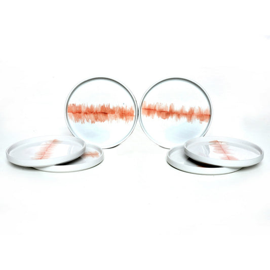 Tablejoy Edged Snack Plate Set'6 Red