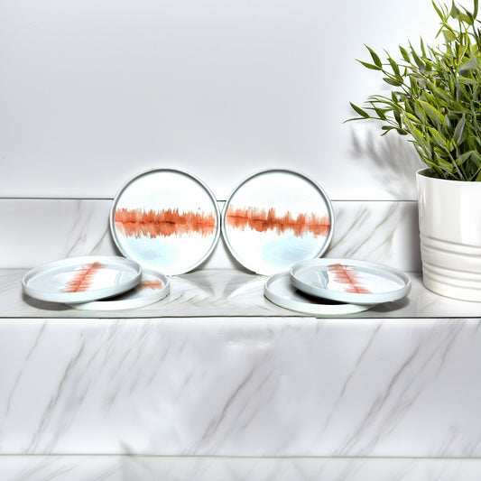 Tablejoy Edged Snack Plate Set'6 Red