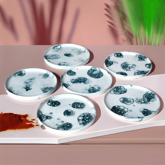 Tablejoy Edged Snack Plate Set'6 Blk