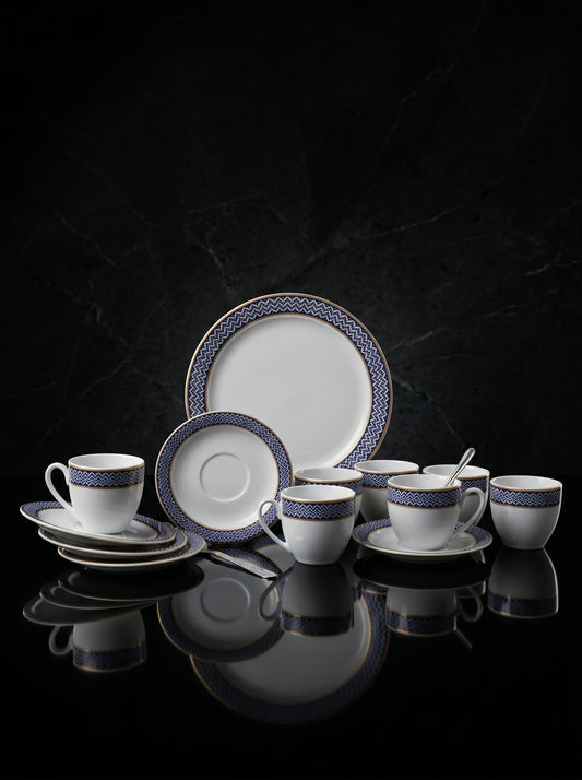Tablejoy Cups & Saucer Set Blue Star-2 Set Of 12