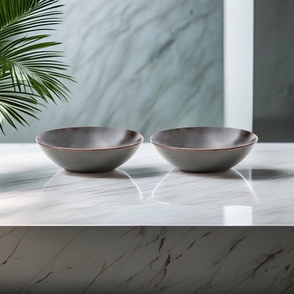 Mesa BROWN METALIC Cereal Bowl 17 cm Set of 2