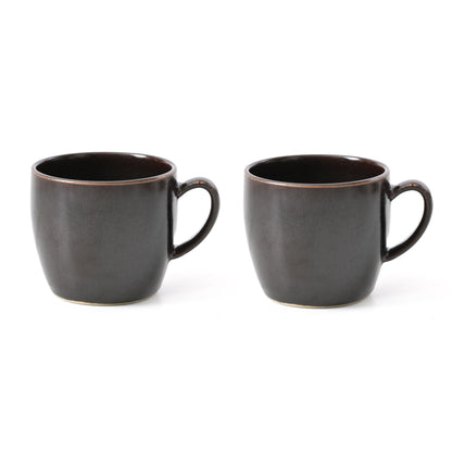 Mesa Brown Metallic 2Cup & 2Saucer Set of 4