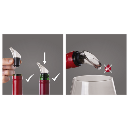 Vacu Vin Wine Server Crystal Black Set of 2