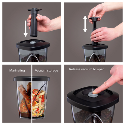 Vacu Vin VACCUM CONTAINER BLACK WITH PUMP SET'2